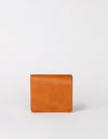 Alex's Fold-over Wallet Classic Leather cognac colour. Medium size, square shaped wallet, front image