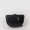 Ava saddle bag with a leather crossbody strap. Front product image.