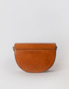 Ava saddle bag, back product image - cognac classic leather.