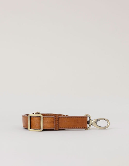 Bum Bag Strap in Cognac Stromboli Leather. Front product image.