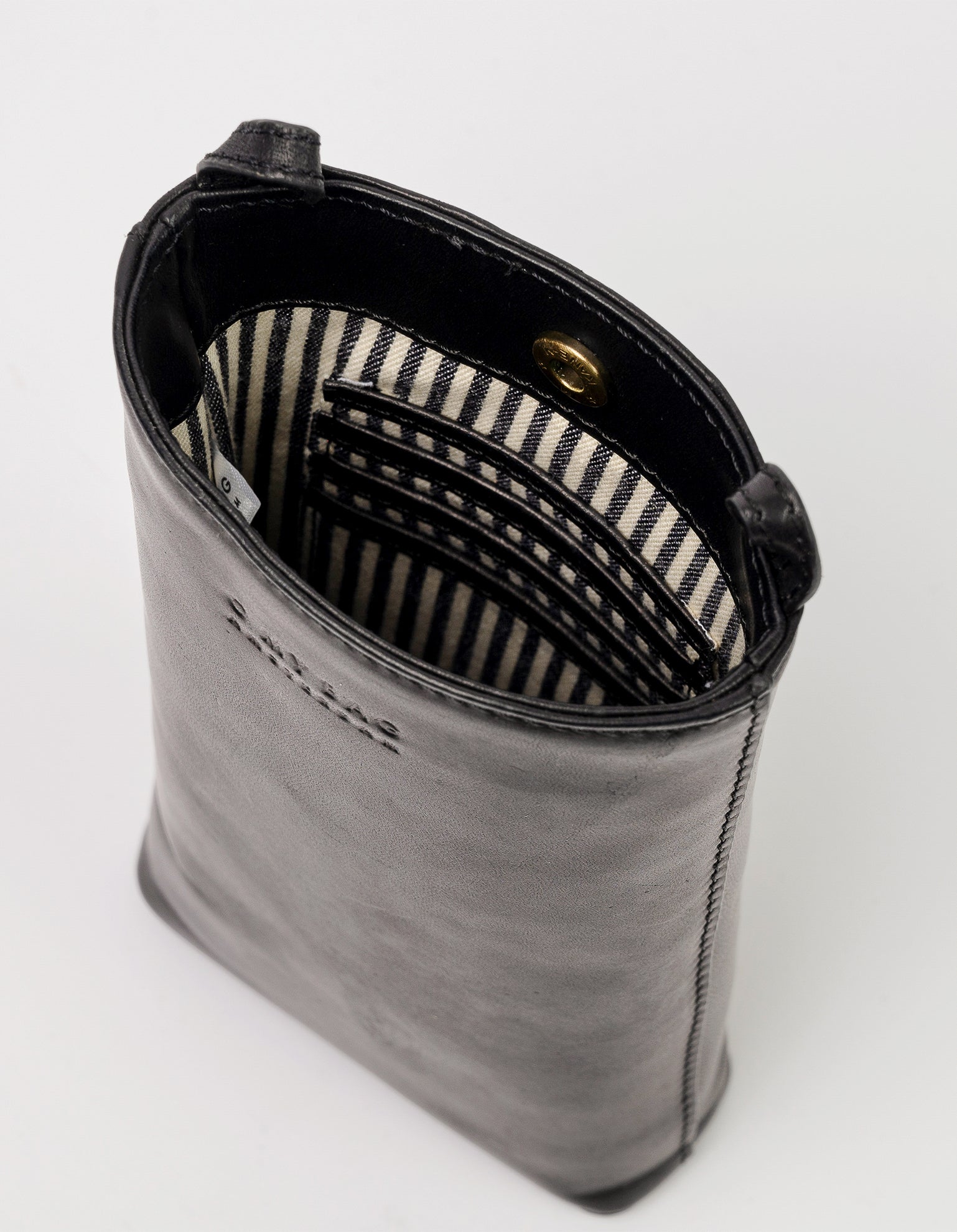 Charlie phone bag - black classic leather - inside product image
