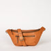 Drew Bum Bag in Wild Oak soft grain leather with adjustable leather strap. Front product image.