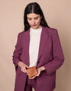 Alex's Fold-over Wallet Classic Leather cognac colour. Medium size, square shaped wallet, model image
