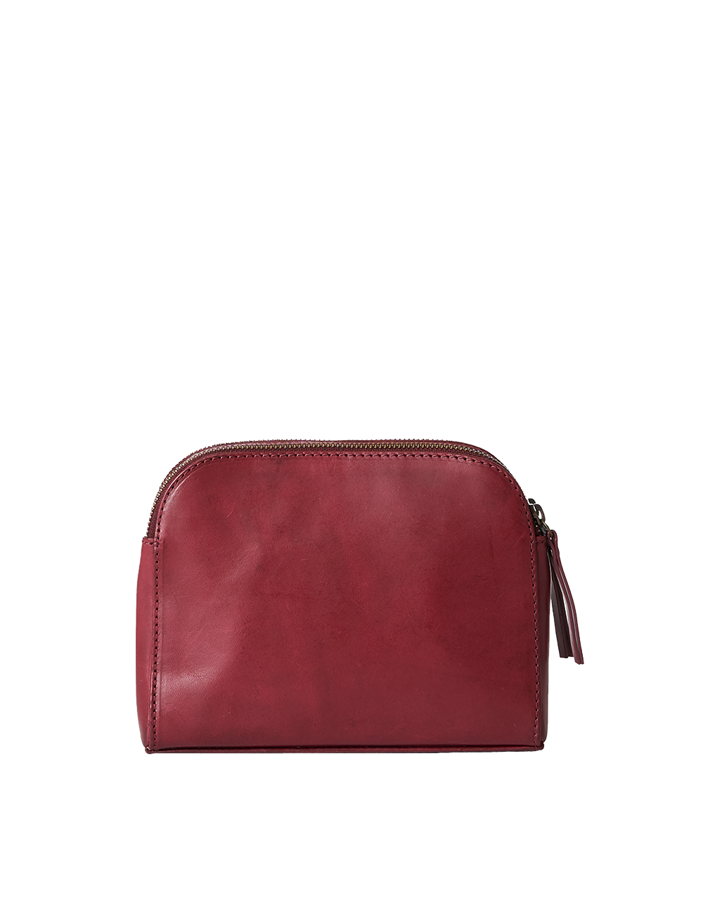Ruby Leather womens handbag. Square shape with an adjustable leather & chain strap. Back product image.