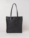 Georgia black soft grain leather bag - front product image