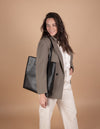 Georgia black apple leather bag - model image