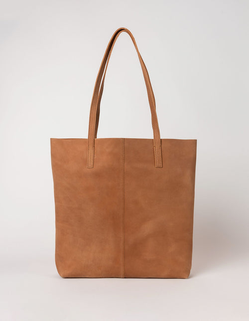Georgia tote bag in camel hunter leather - back product image