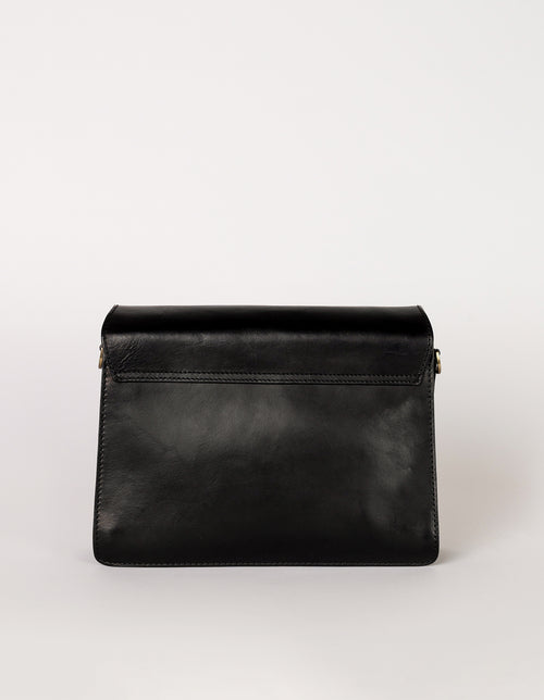 Harper Black Leather crossbody handbag. Back product image