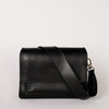 Harper Black Leather crossbody handbag. Front product image