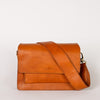 Harper Cognac Leather crossbody handbag. Front product image