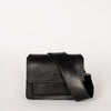 Harper Mini Black Leather crossbody handbag. Front product image