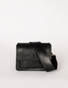 Harper Mini Black Leather crossbody handbag. Front product image