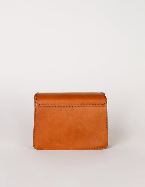 Harper Mini Cognac Leather crossbody handbag. Back product image