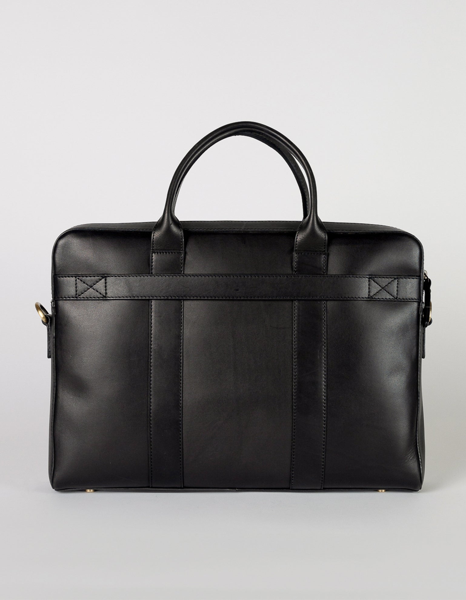 Black leather best sale business bag