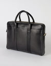 Black Leather business bag. Side product image.