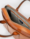 Harvey work bag in cognac classic leather. Inside product image.