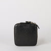 Black classic leather Jewelry Box. Square shape. Front product image