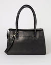 Kate Black Stromboli Leather Crossbody Shoulder Bag with Large Straps by O My Bag. Back Product Image with strap.