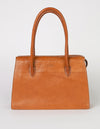 Kate Cognac Stromboli Leather Crossbody Shoulder Bag with Large Straps by O My Bag. Front Product Image.