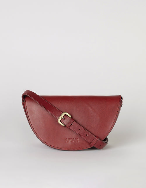Laura Bag in Ruby Classic Leather ft. Adjustable leather strap - Front product image