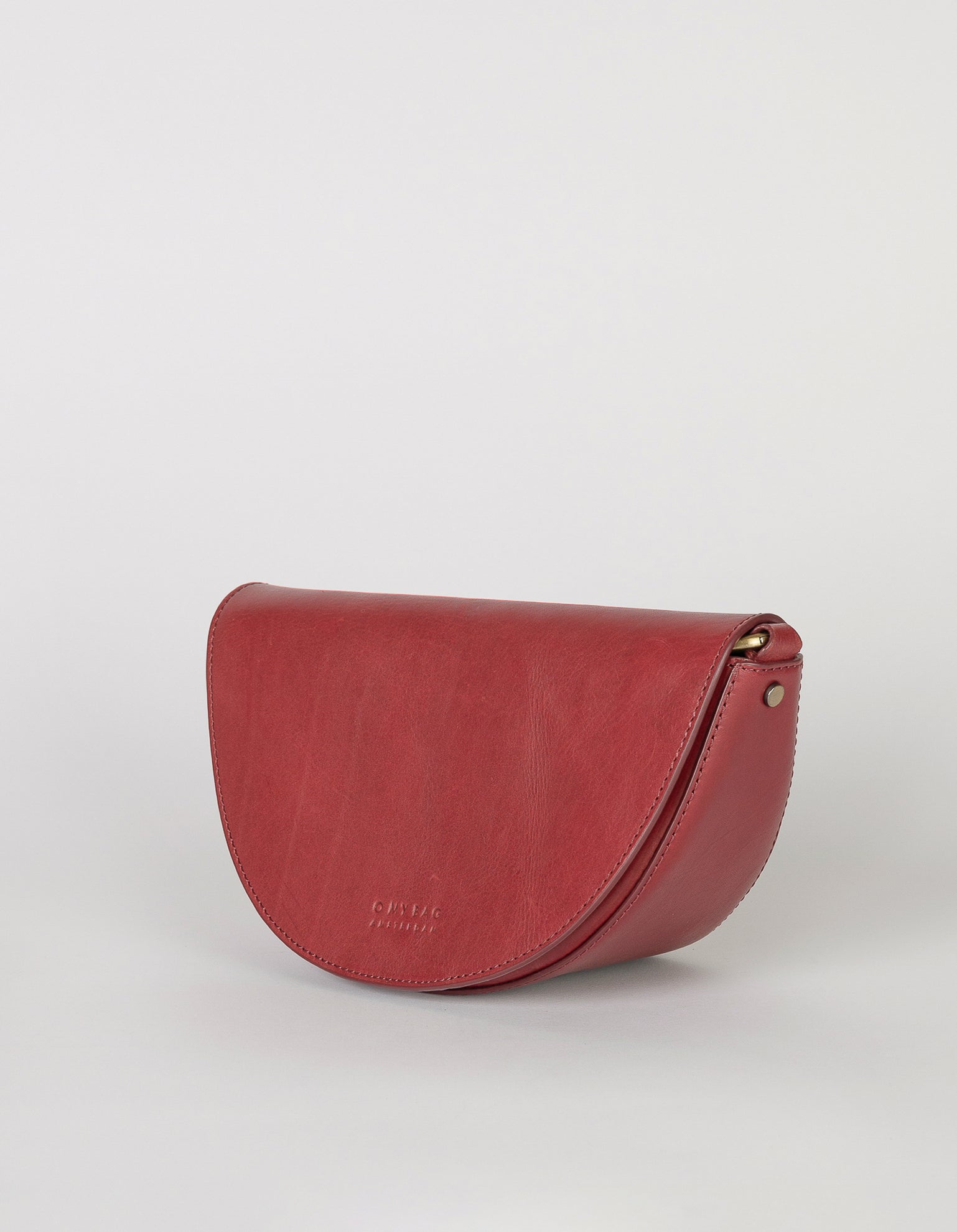 Laura Bag in Ruby Classic Leather ft. Checkered Webbing Strap - Side product image