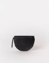 Laura coin purse - black apple leather. Back product image.