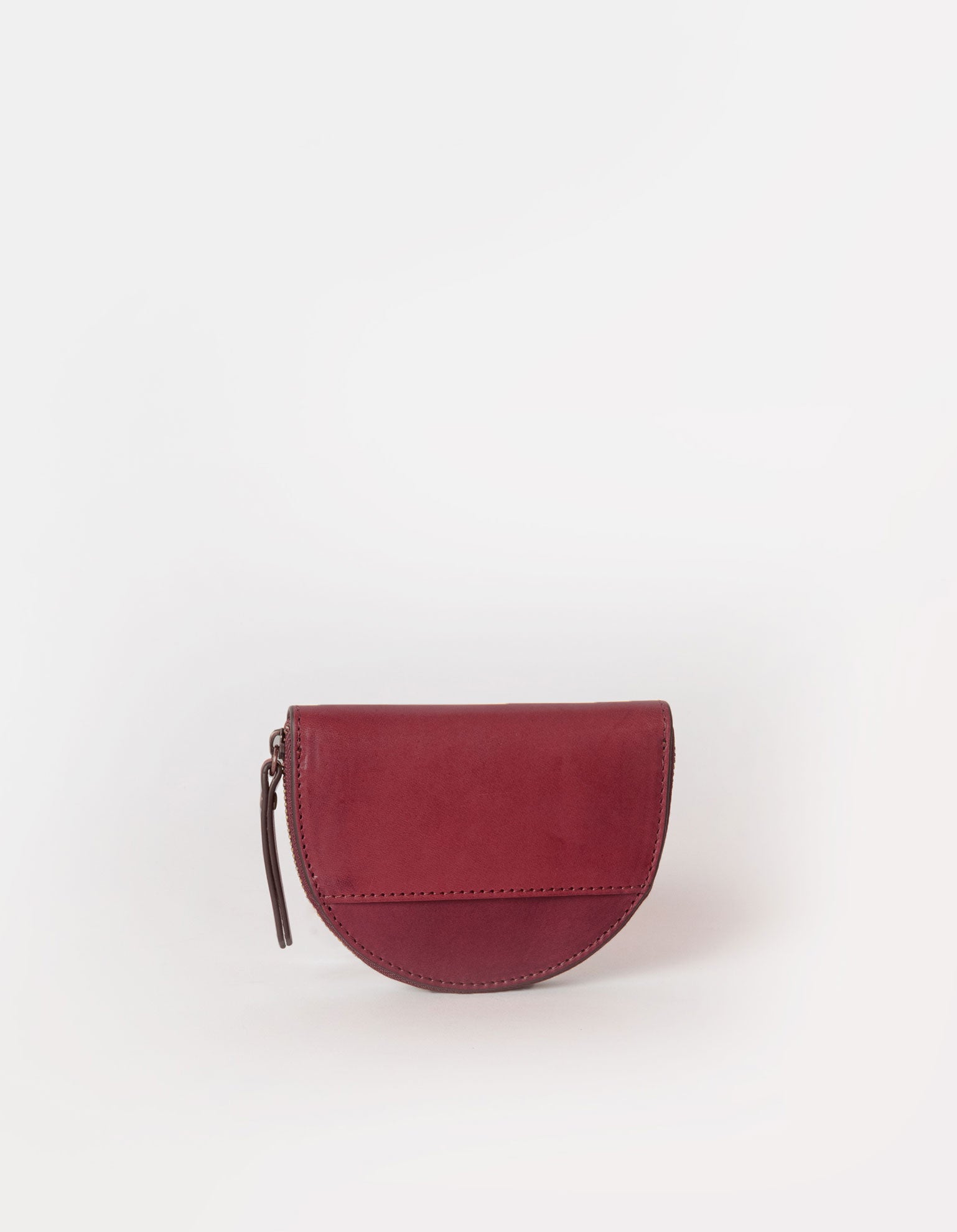 Laura Coin Purse in Ruby Classic Leather. Back product image.