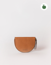 Laura coin purse cognac apple leather. Front product image.