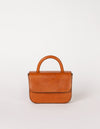 Nano Bag Cognac Classic Leather. Small clutch handbag, party bag. Front product image.