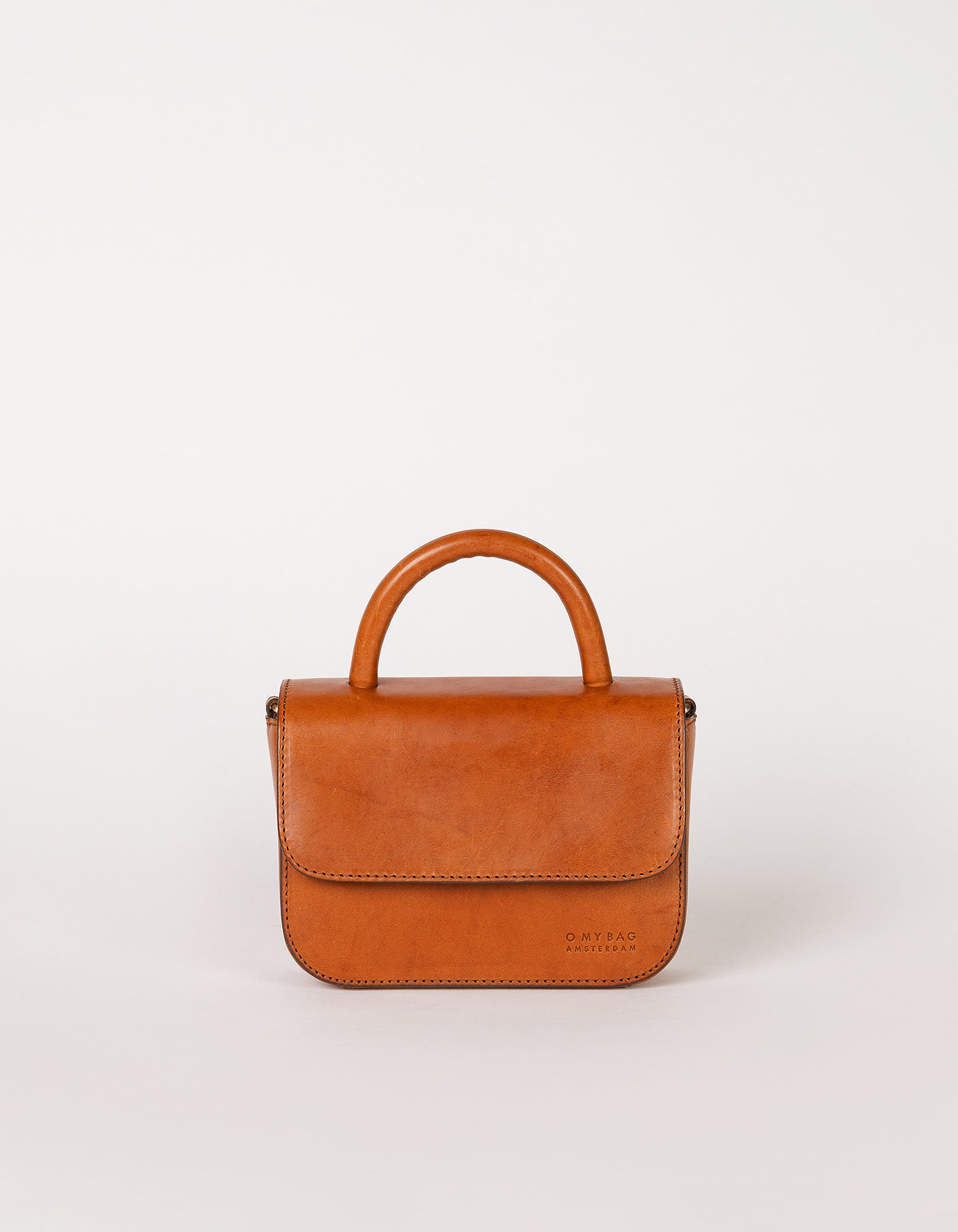Leather tote bag cognac classic small Clearance