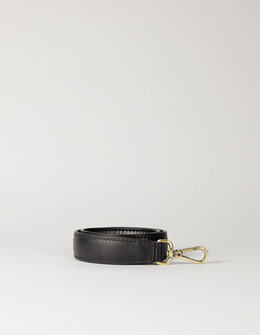 Short Shoulder Strap - Black Classic Leather