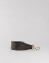 Reversible cross body strap - black classic leather - image of strap rolled