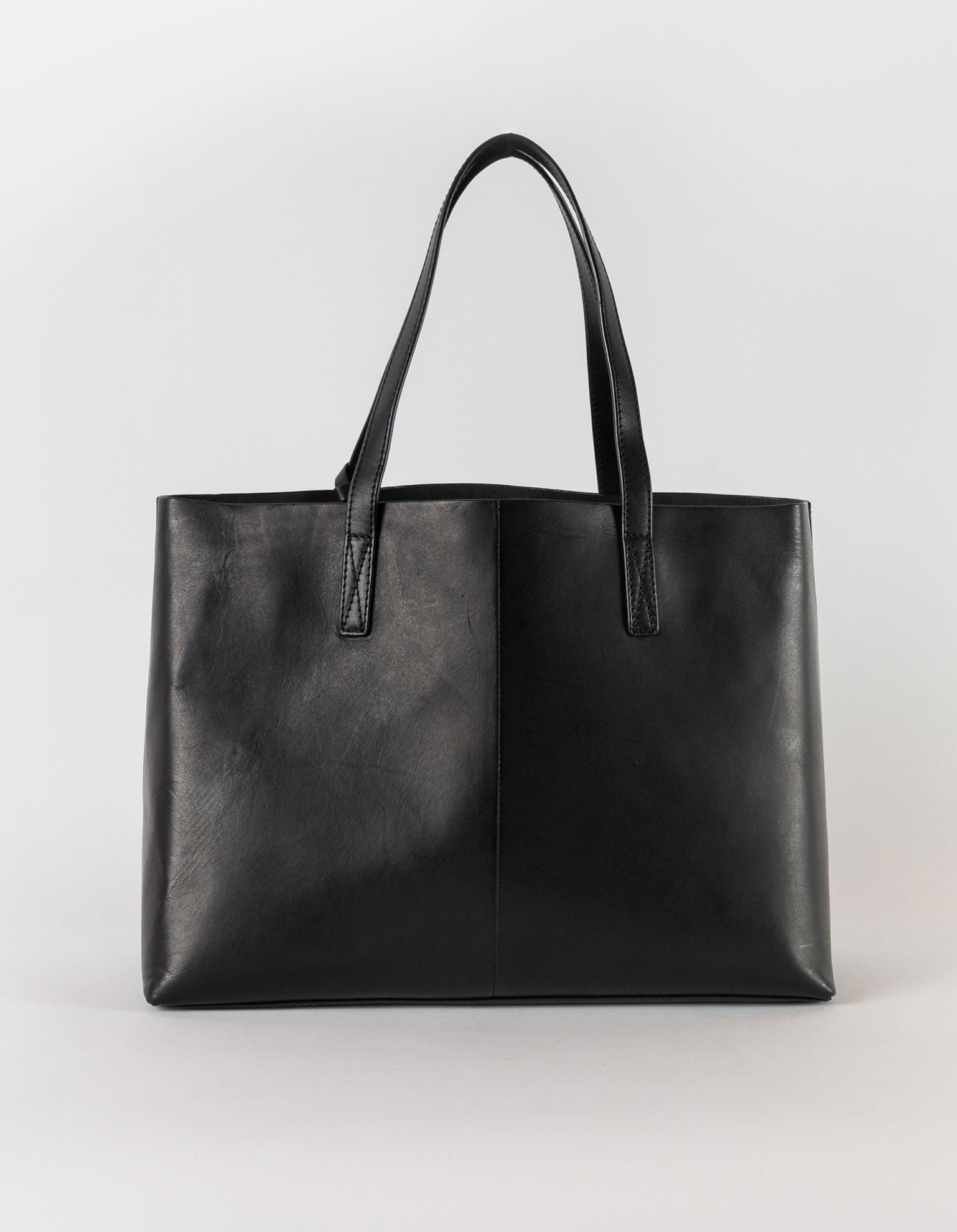 Leather shopping tote bag