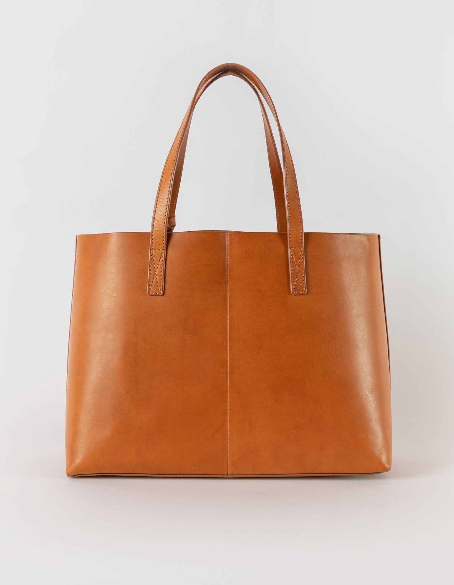 Leather tote bag cognac classic small Clearance