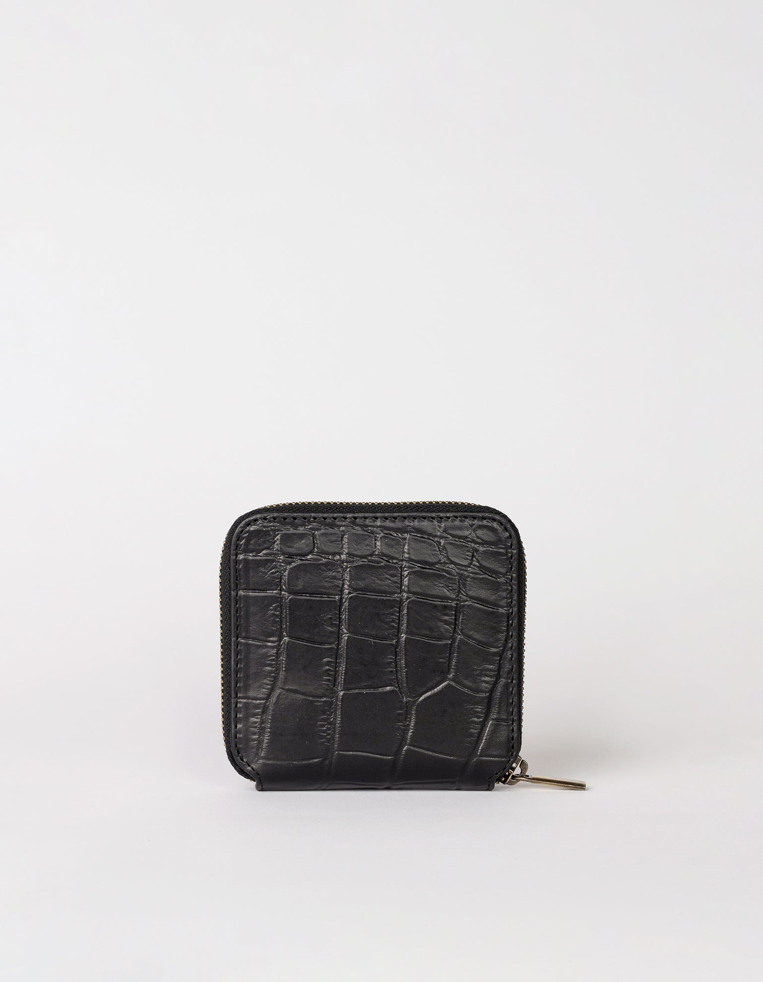 Sonny Square Wallet Black Classic Croco Leather. Back image