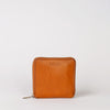 Sonny Square Wallet Cognac Stromboli Leather. Front product picture