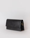 Stella in black classic leather without strap. Side product image.