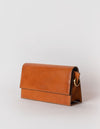 Stella in cognac classic leather without strap. Side product image.