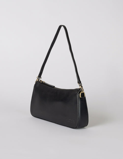 Taylor baguette bag in black classic leather - side product image