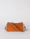 Taylor baguette bag in cognac - product image with short handle