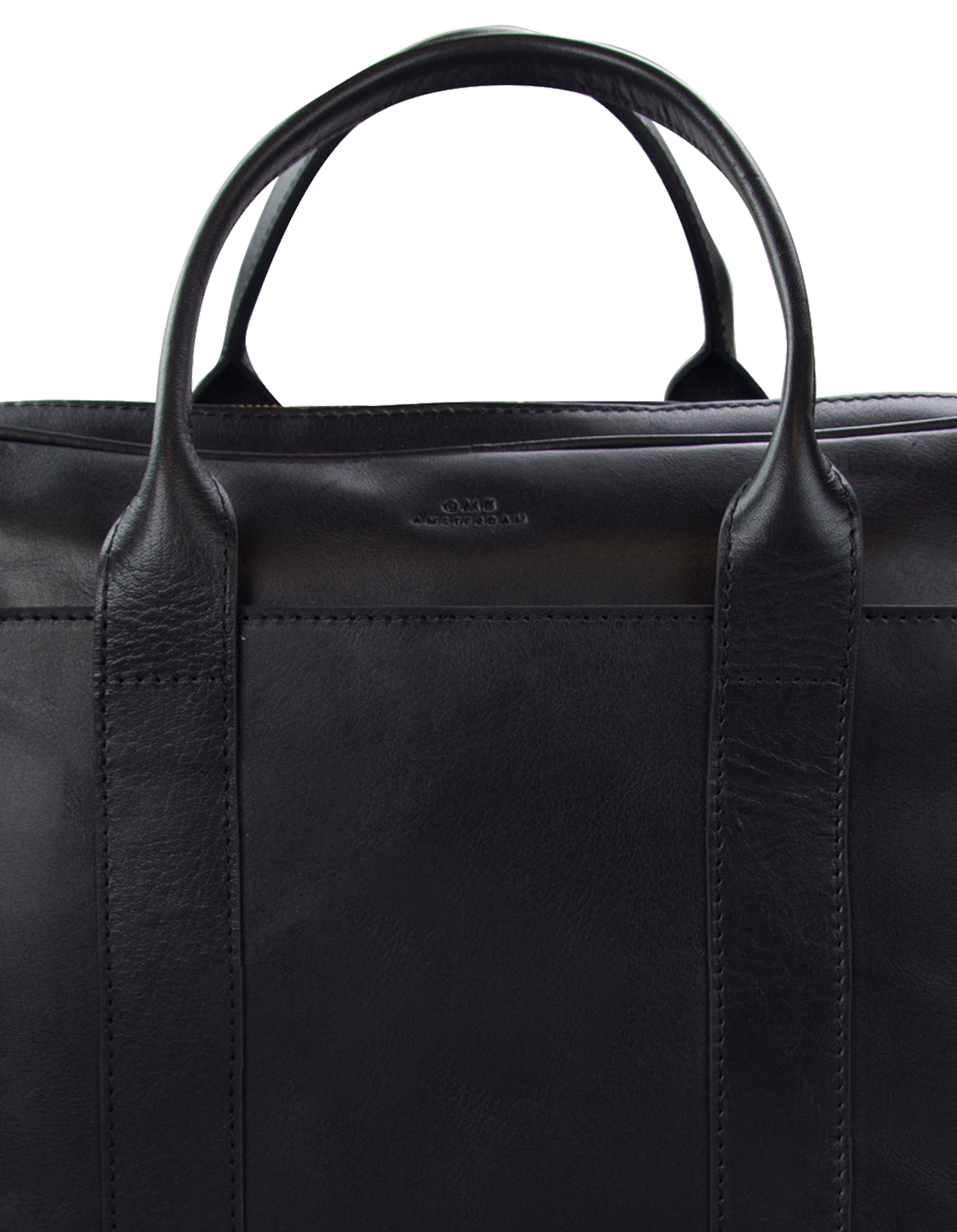  Leather business bag. Close up shot
