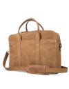 Camel Leather business bag. Side product image.