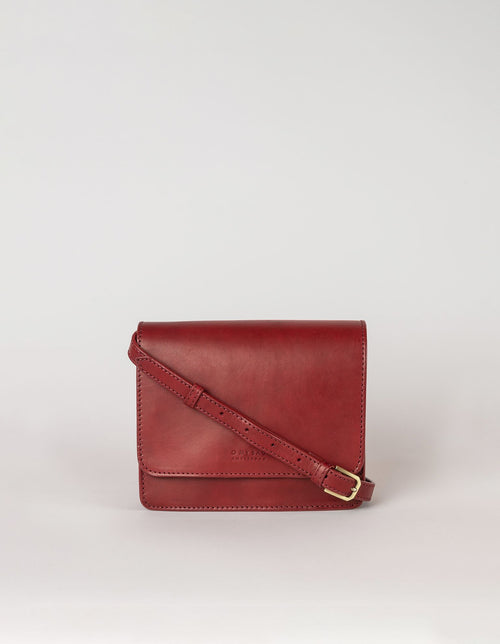 Audrey mini ruby classic leather with full leather strap - front product image