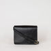 Audrey mini black classic leather bag. Front product image. With adjustable leather strap