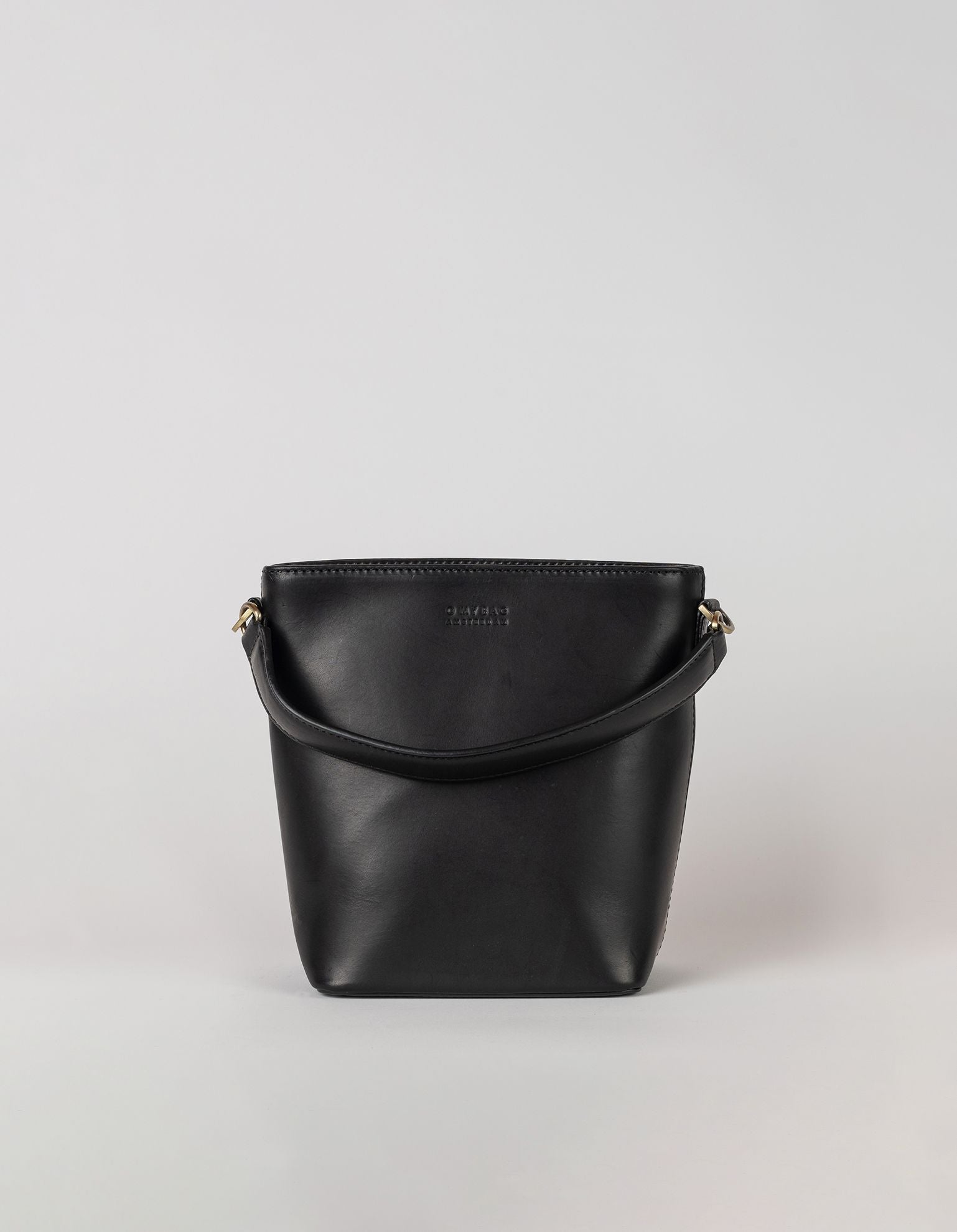 Bobbi Bucket Bag Midi - Black Classic Leather