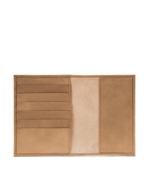 Passport Holder Camel Hunter Leather. Small rectangular passport holder for travelling. Inside product image