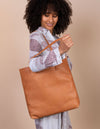 Georgia - Wild Oak Leather womens shopper bag. Model product image.