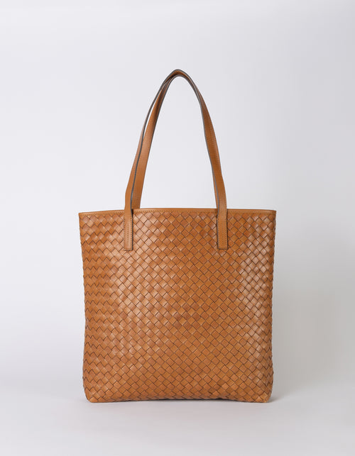 Brown Woven Leather Tote Bag