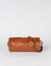 Izzy bag in cognac classic leather - front image with strap