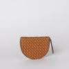 Laura Coin Purse - Cognac Woven Classic Leather